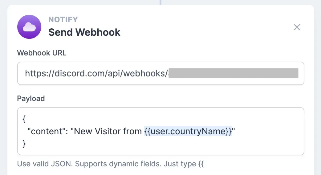 Splitbee 填入 Discord 的 Webhook